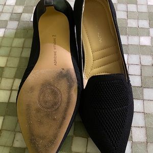 Slightly worn black kitten heels